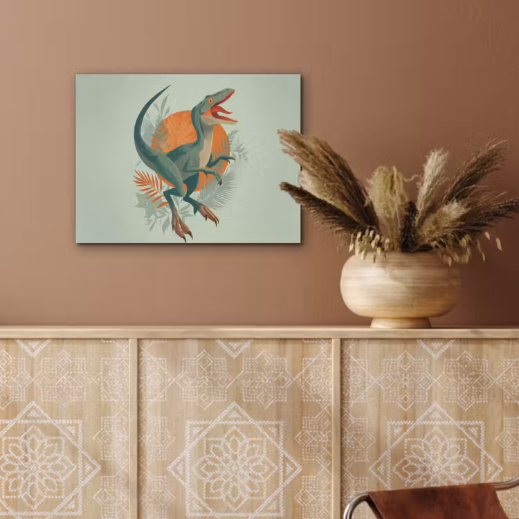 Dino - Bladeren - Grafisch - Groen PET vilt klein -sfeer4