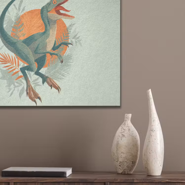 Dino - Bladeren - Grafisch - Groen PET vilt klein -sfeer6_closeup