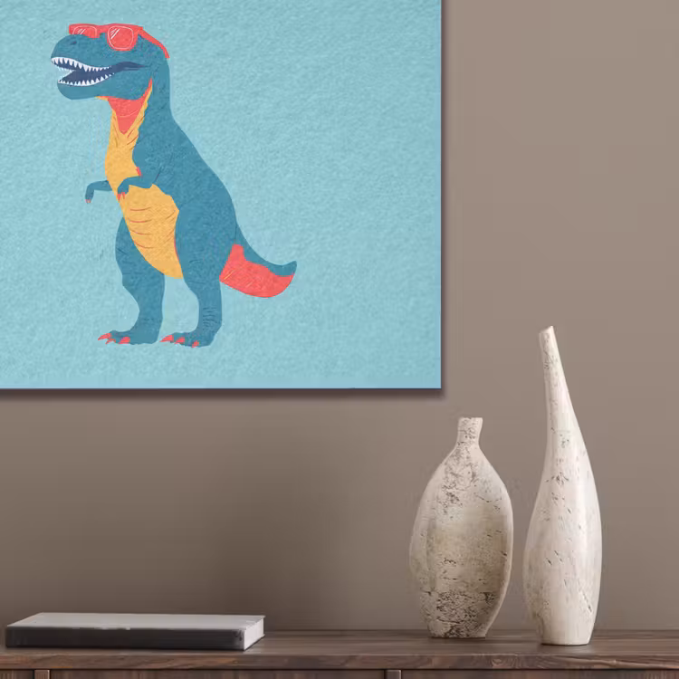 Dinosaurus - Blauw - Zonnebril PET vilt klein -sfeer6_closeup