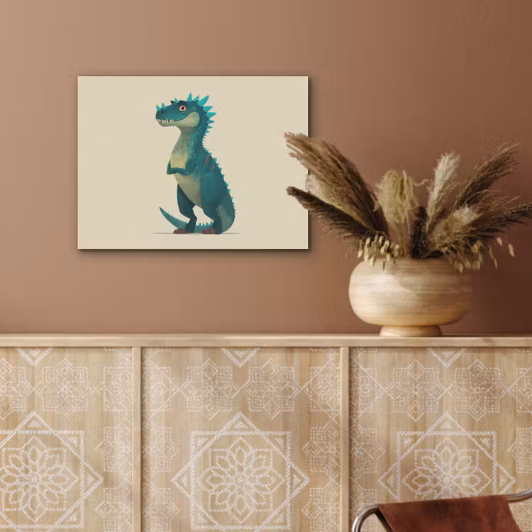 Dinosaurus - Turquoise - Stekels PET vilt klein -sfeer4