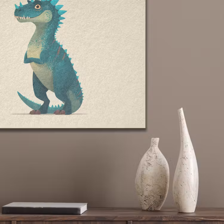 Dinosaurus - Turquoise - Stekels PET vilt klein -sfeer6_closeup