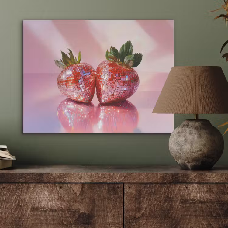 Disco - Fruit - Glitter - Strawberry PET vilt klein -sfeer2