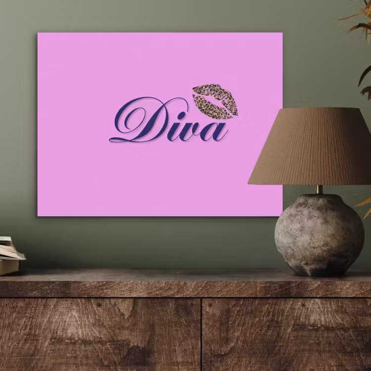 Diva - Lip - Panterprint - Roze PET vilt klein -sfeer2