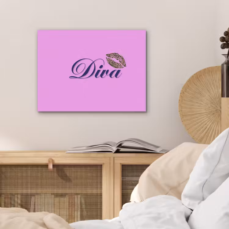 Diva - Lip - Panterprint - Roze PET vilt klein -sfeer3