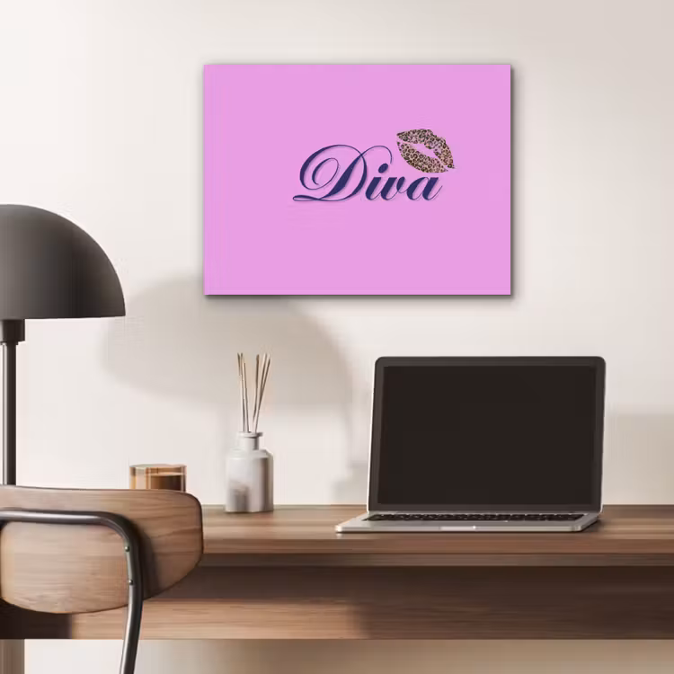 Diva - Lip - Panterprint - Roze PET vilt klein -sfeer5