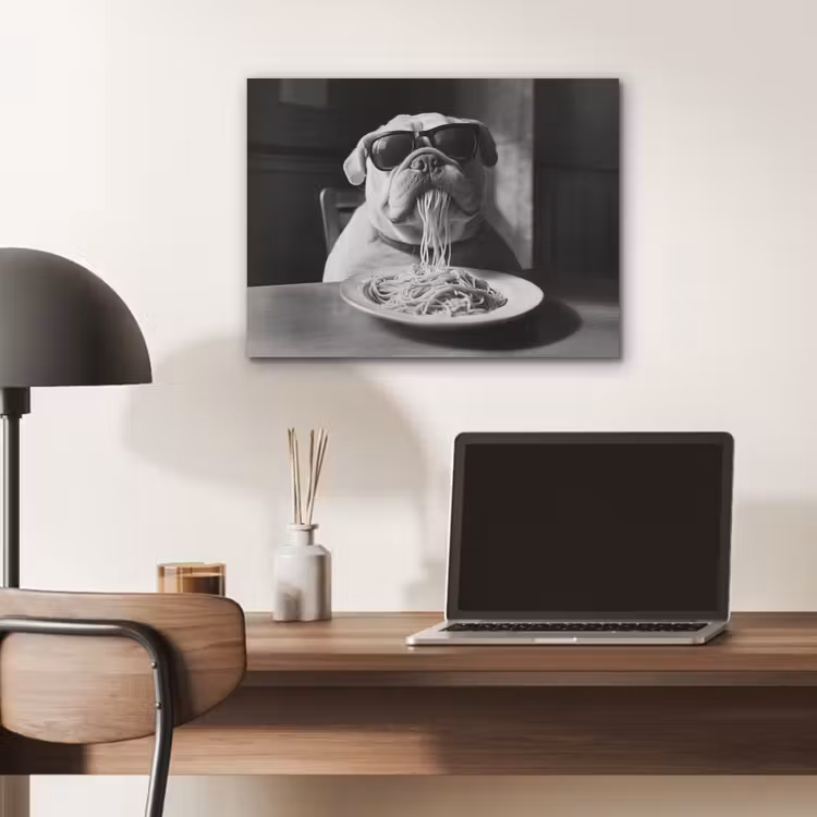 Hond - Bulldog - Pasta - Bril - Stoer - Dieren PET vilt klein -sfeer5