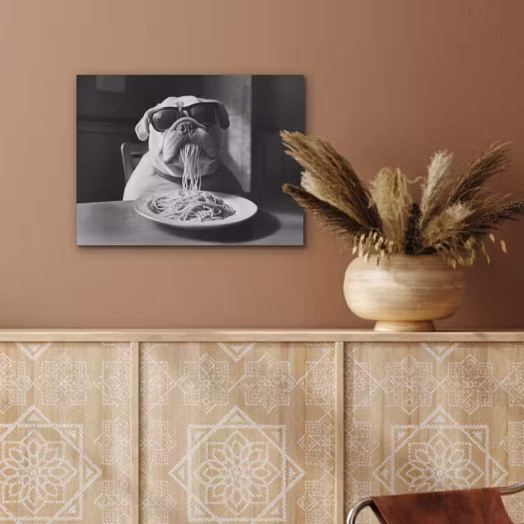 Hond - Bulldog - Pasta - Bril - Stoer - Dieren PET vilt klein -sfeer4
