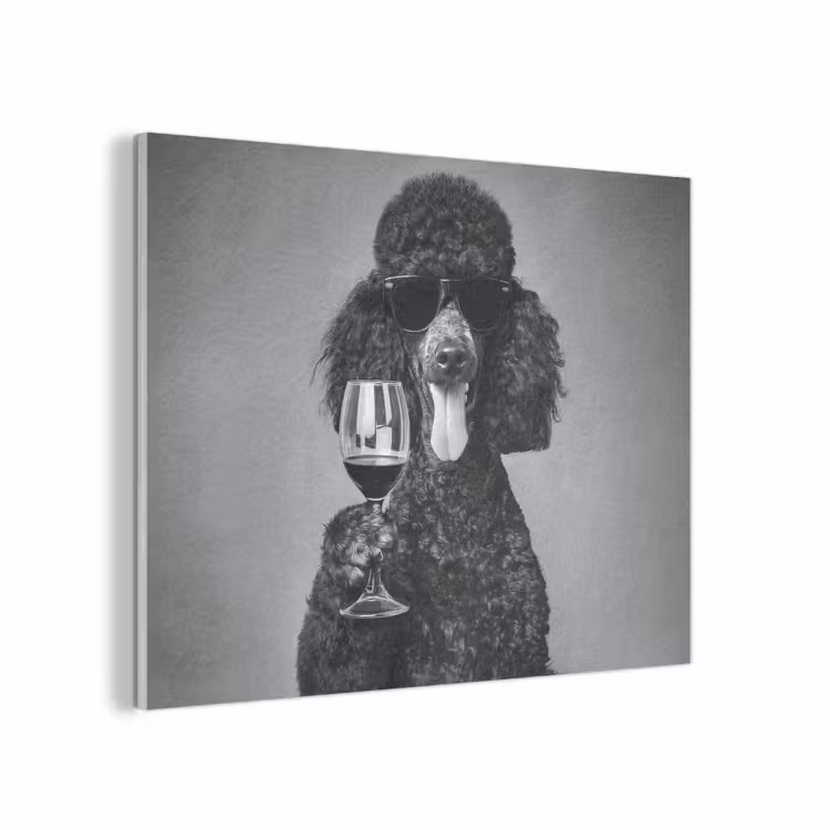 Hond - Krullen - Zonnebril - Wijn PET vilt klein -3d