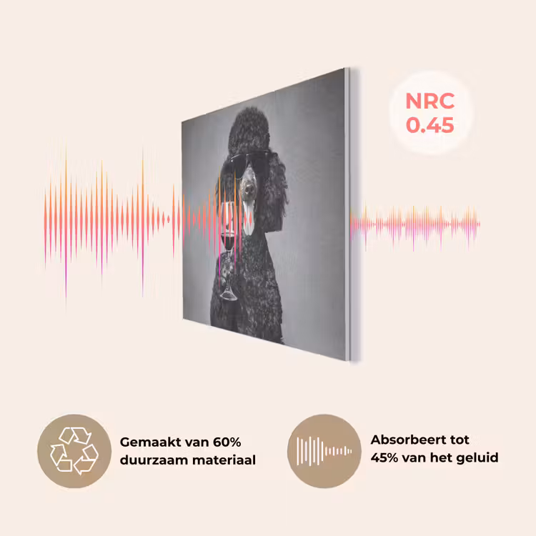 Hond - Krullen - Zonnebril - Wijn PET vilt klein -USP_NL