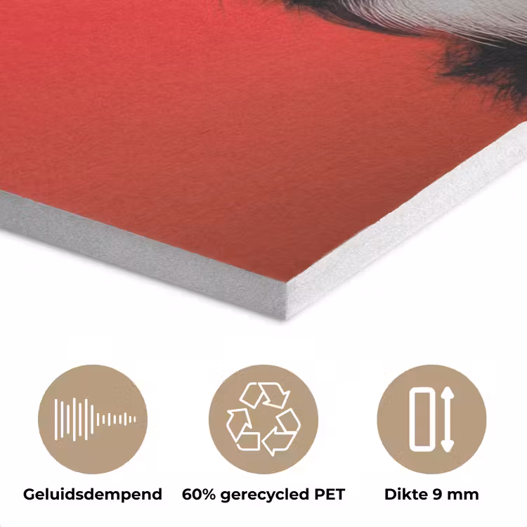 Hond - Hartjesbril - Loveyou - Rood PET vilt klein -closeup_NL