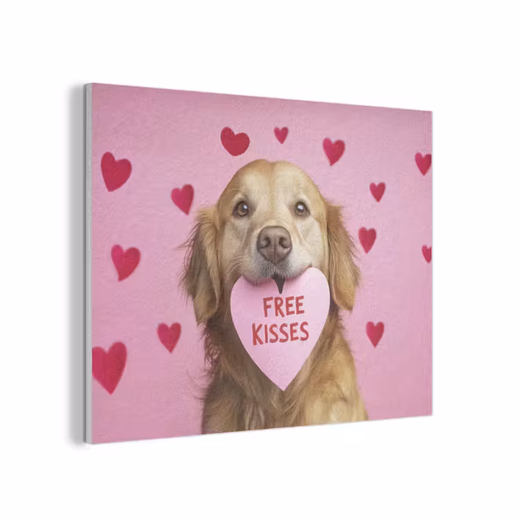 Hond - Kiss- Valentijn - Hartjes PET vilt klein -3d