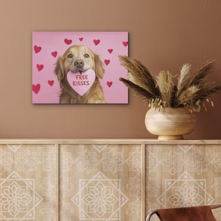 Hond - Kiss- Valentijn - Hartjes PET vilt klein -sfeer4