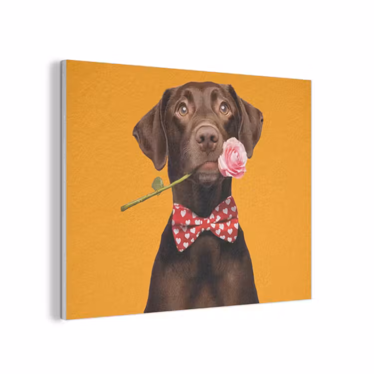 Hond - Oranje - Roos - Valentijn PET vilt klein -3d