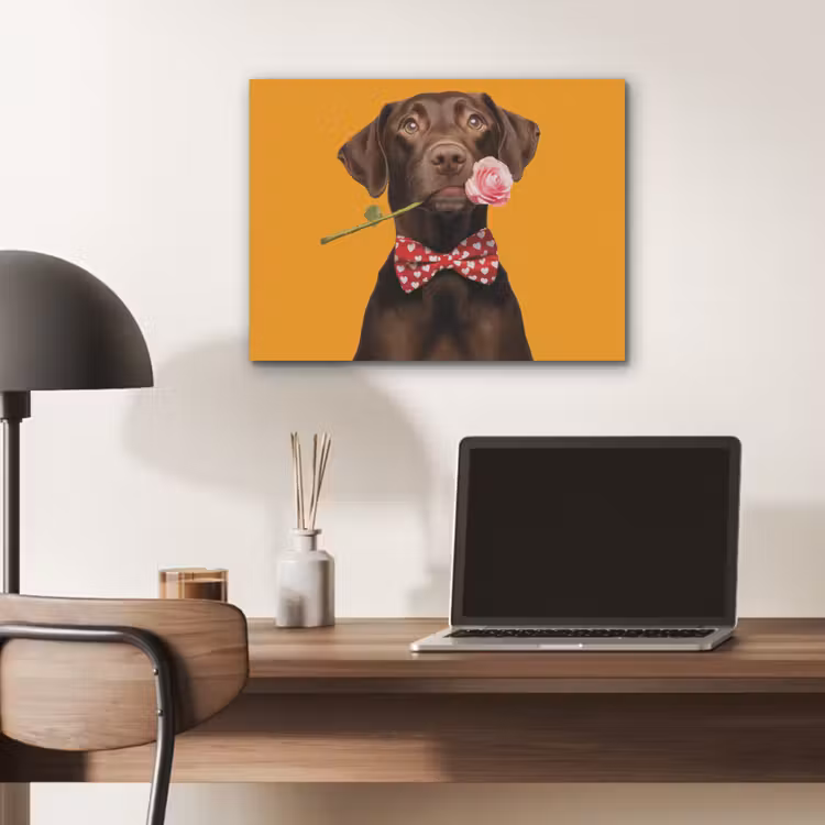 Hond - Oranje - Roos - Valentijn PET vilt klein -sfeer5