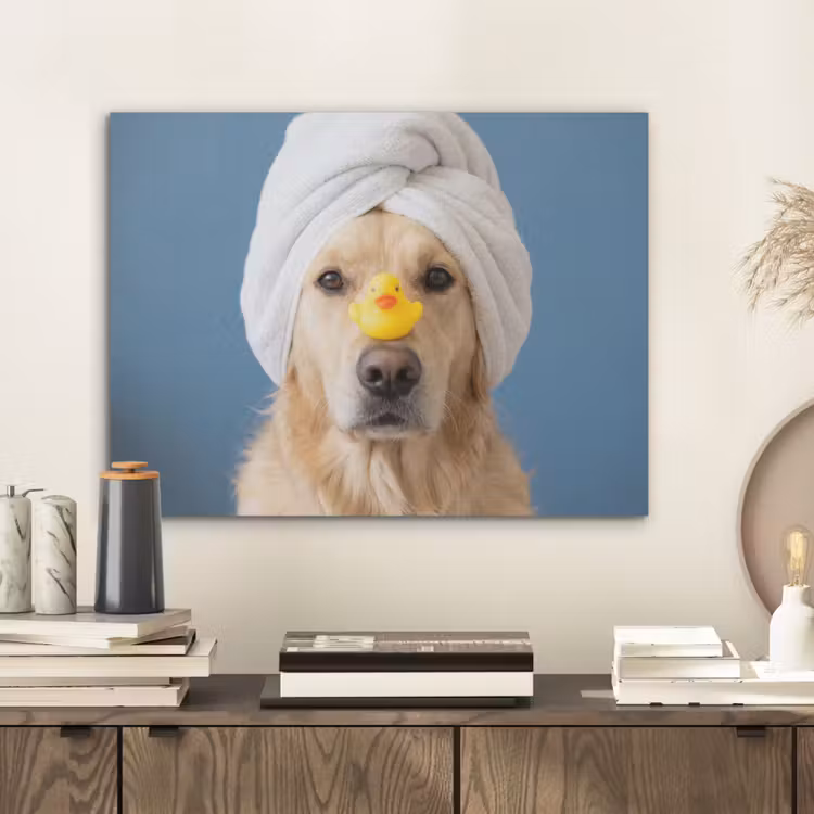 Hond - Badeend - Geel PET vilt klein -sfeer1