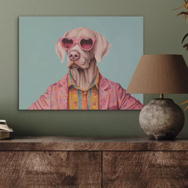 Hond - Overhemd - Bloemen - Bril PET vilt klein -sfeer2