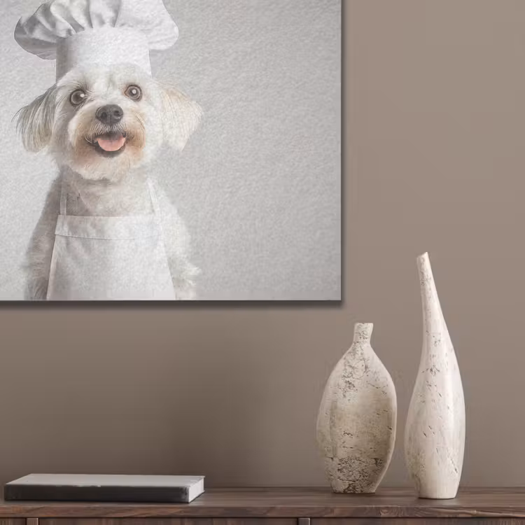 Hond - Wit - Kok PET vilt klein -sfeer6_closeup