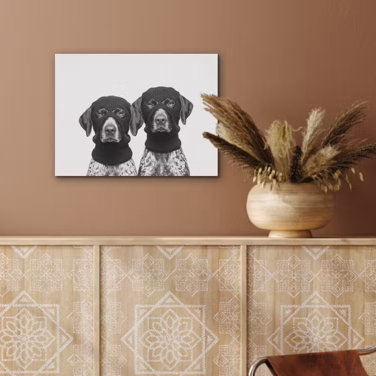 Honden - Bivakmuts - Zwart - wit PET vilt klein -sfeer4