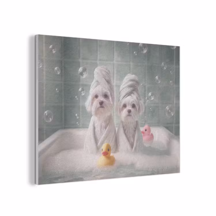 Hondjes - Badkuip - Badeendjes - Handdoeken PET vilt klein -3d