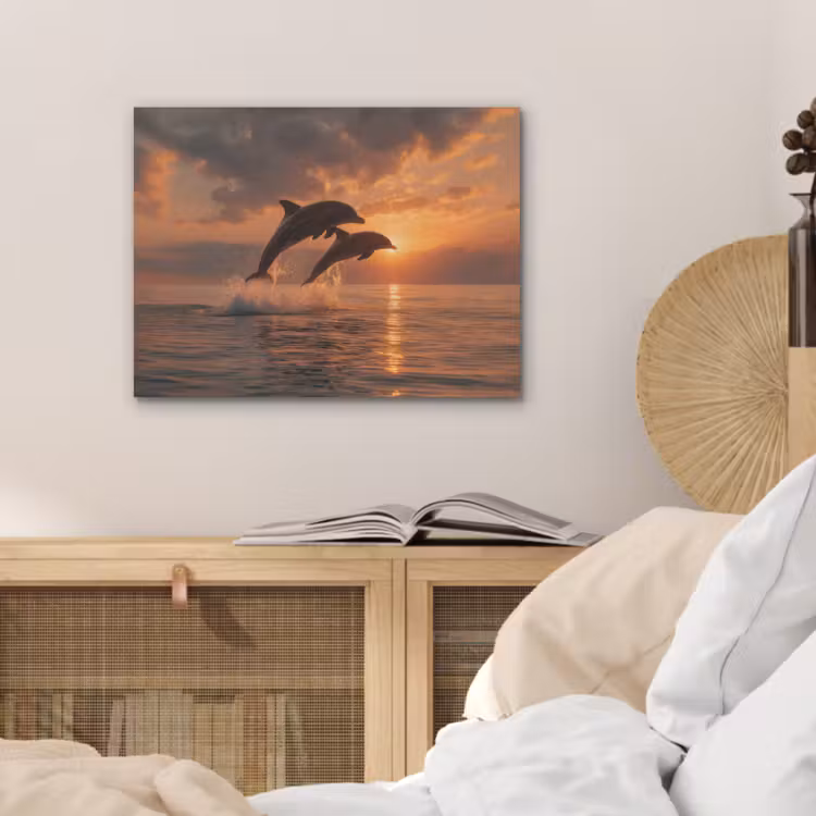 Dolfijnen - Zee - Realistisch PET vilt klein -sfeer3