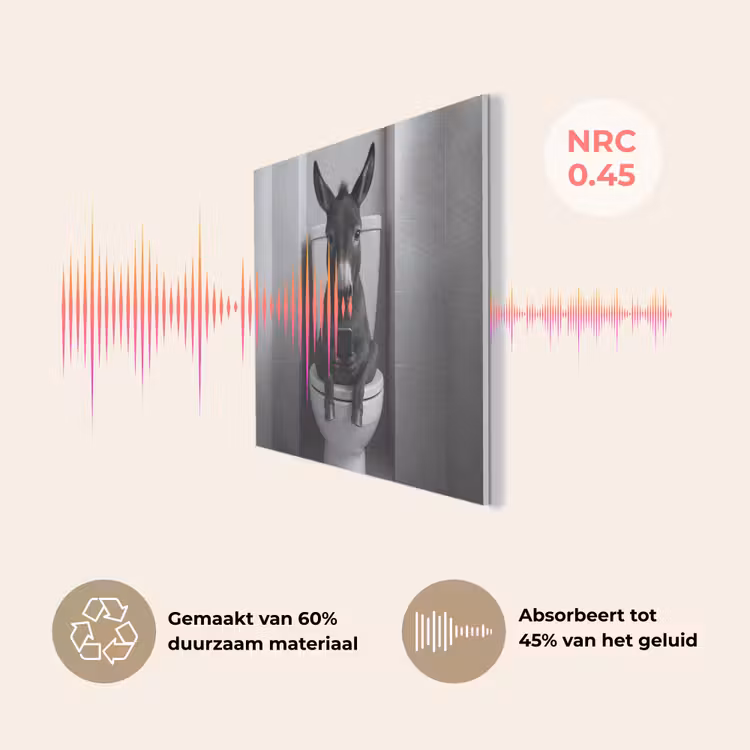 Ezel - Telefoon - Toilet - Zwart - Wit PET vilt klein -USP_NL
