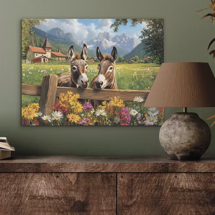 Ezels - Bloemen - Zomers PET vilt klein -sfeer2