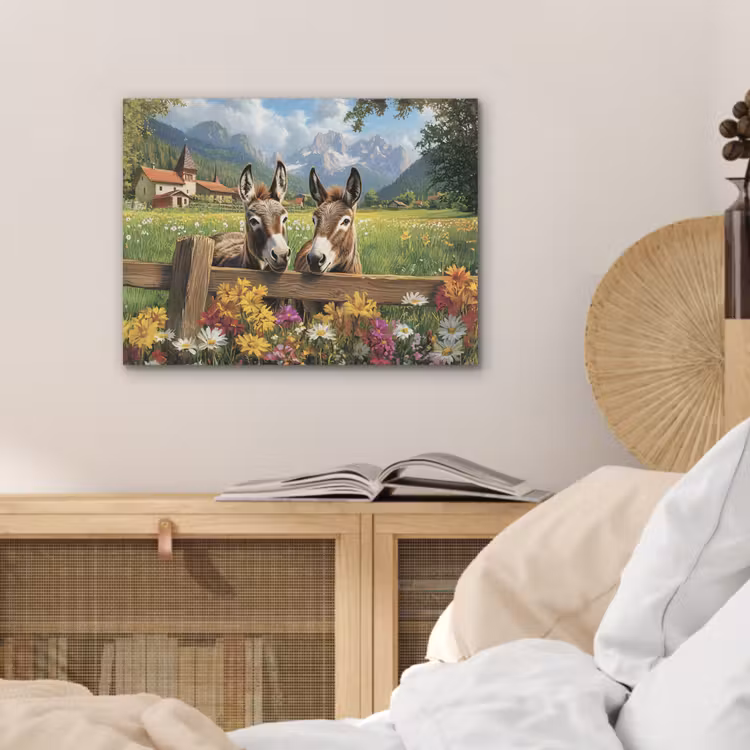 Ezels - Bloemen - Zomers PET vilt klein -sfeer3