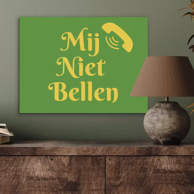 Mij niet bellen - Telefoon - Groen PET vilt klein -sfeer2