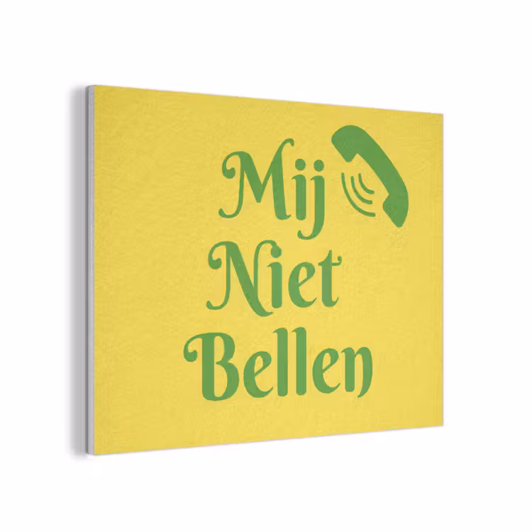 Mij niet bellen - Telefoon - Geel PET vilt klein -3d
