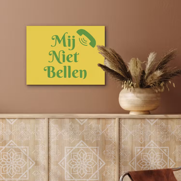 Mij niet bellen - Telefoon - Geel PET vilt klein -sfeer4