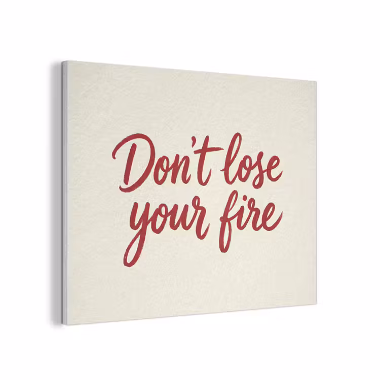 Don't lose your fire - Rood - Wit - Minimalistisch PET vilt klein -3d