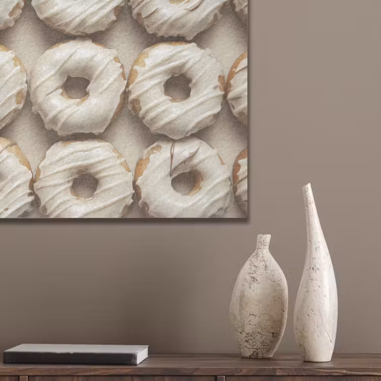 Donuts - Chocolade - Wit - Beige PET vilt klein -sfeer6_closeup