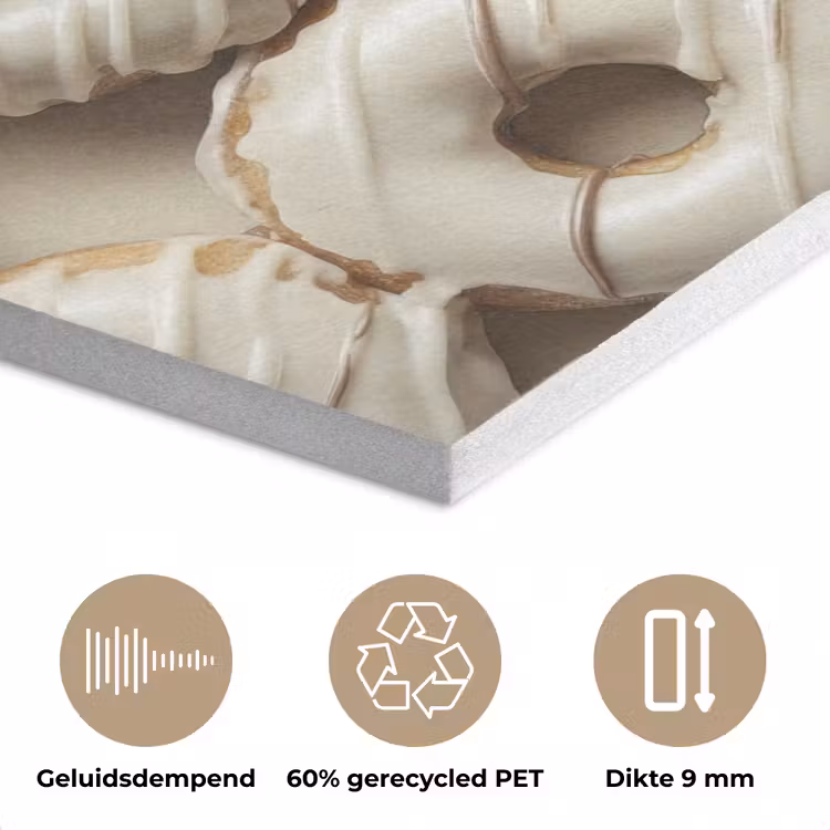 Donuts - Chocolade - Wit - Beige PET vilt klein -closeup_NL