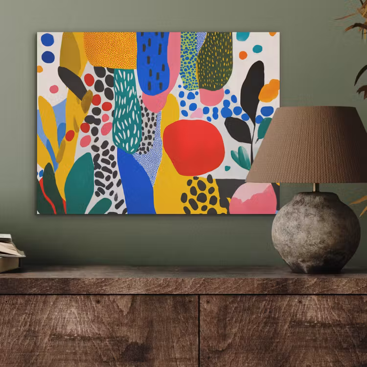 Stippen - Vormen - Modern - Kleuren PET vilt klein -sfeer2