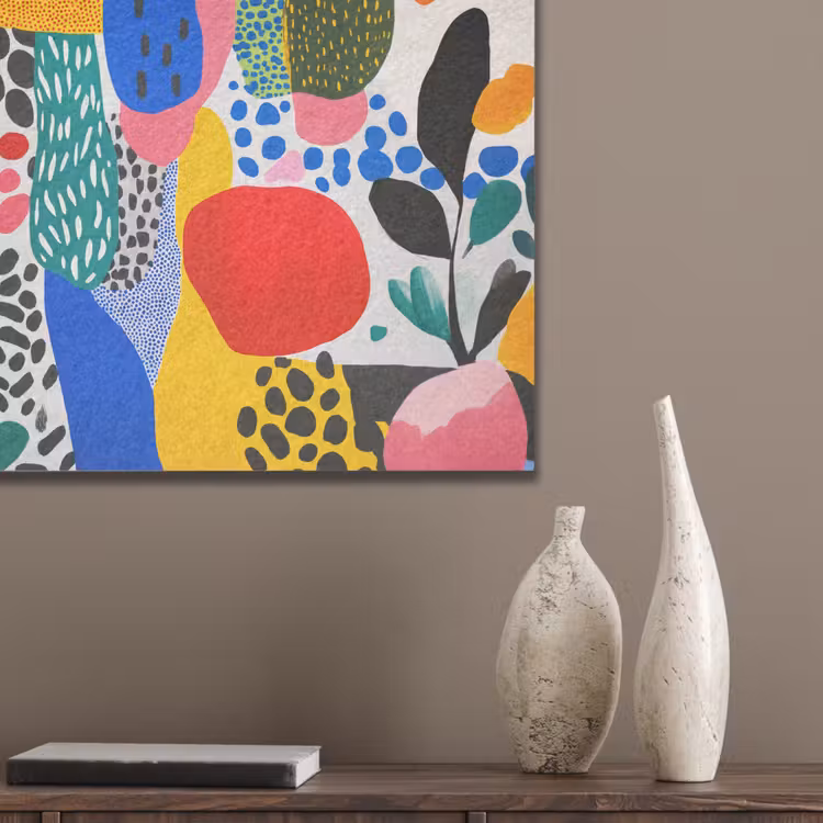 Stippen - Vormen - Modern - Kleuren PET vilt klein -sfeer6_closeup