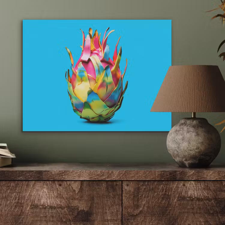 Drakenfruit - Blauw - Levendig PET vilt klein -sfeer2