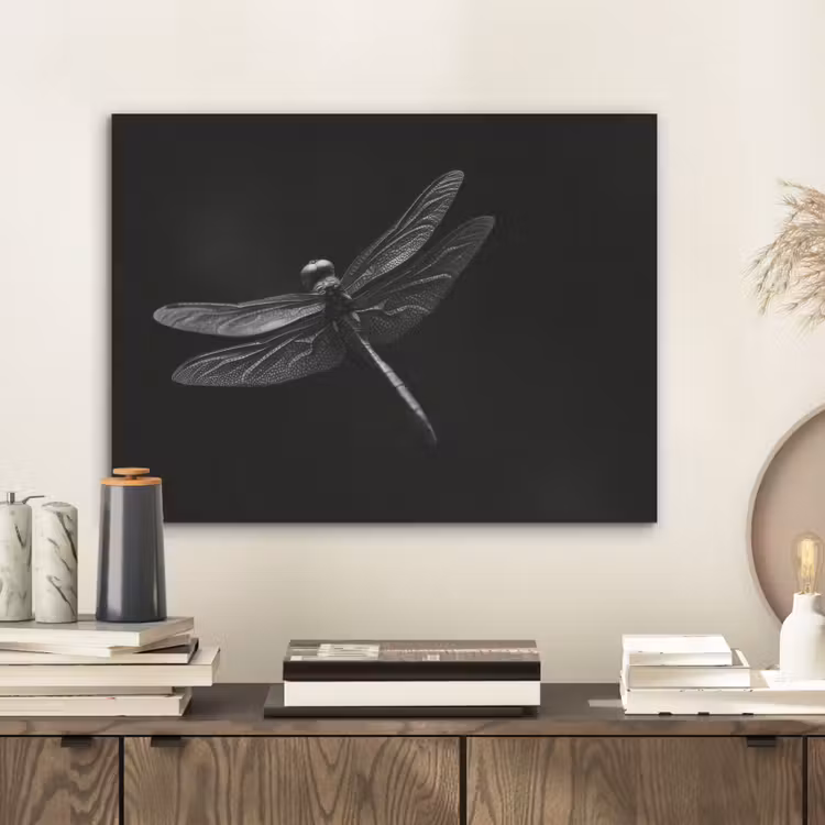 Libelle - Dieren - Zwart - Insect PET vilt klein -sfeer1