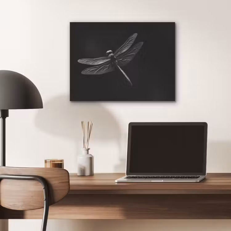 Libelle - Dieren - Zwart - Insect PET vilt klein -sfeer5