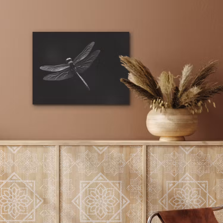 Libelle - Dieren - Zwart - Insect PET vilt klein -sfeer4