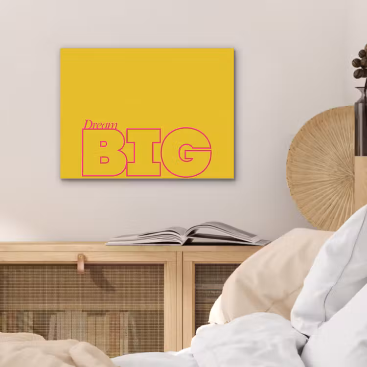 Dream big - Geel - Grafisch PET vilt klein -sfeer3