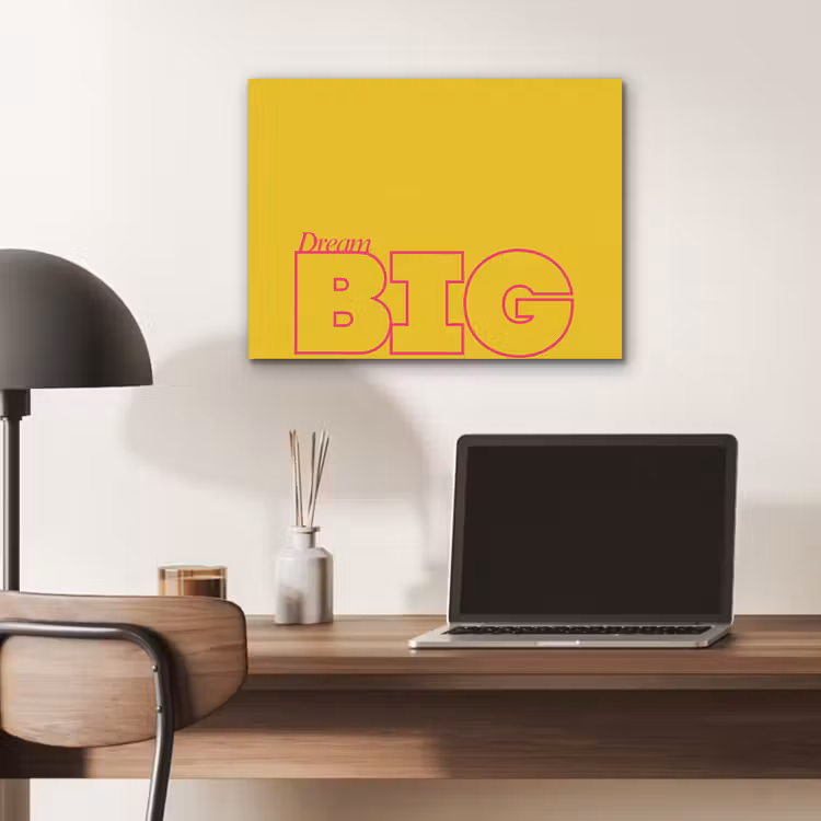 Dream big - Geel - Grafisch PET vilt klein -sfeer5