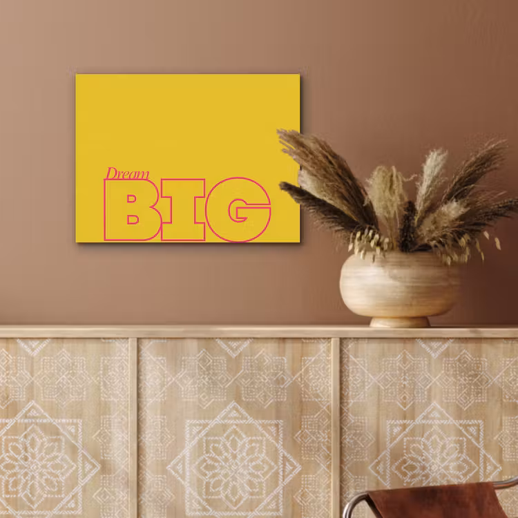 Dream big - Geel - Grafisch PET vilt klein -sfeer4