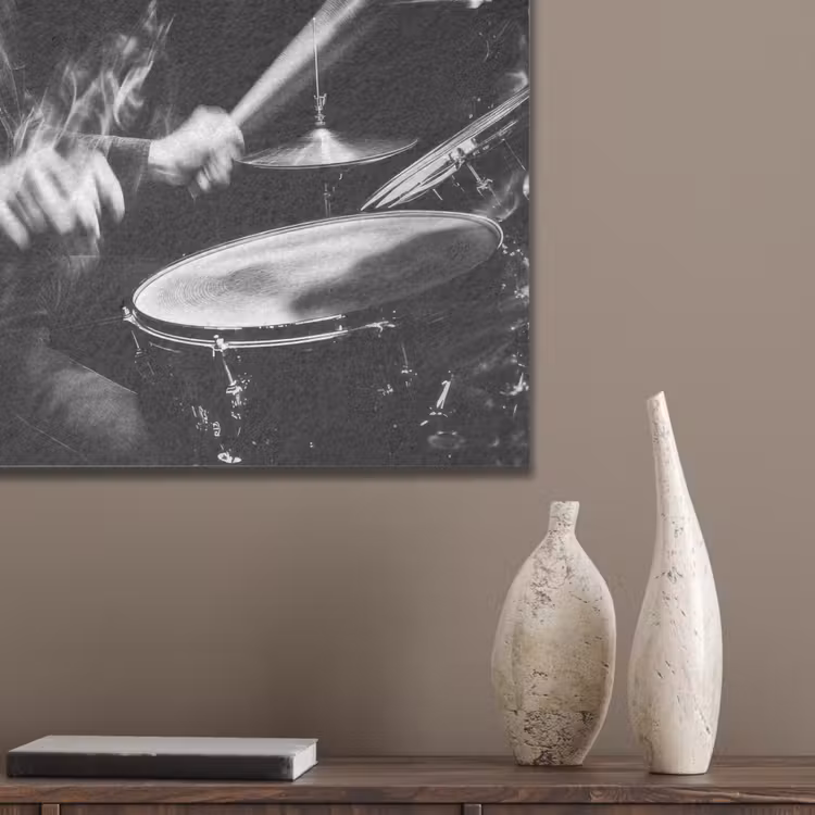 Drummer - Zwart - Drumstel PET vilt klein -sfeer6_closeup