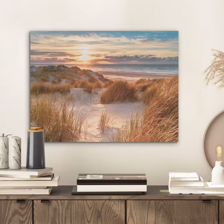 Duin - Planten - Zonsondergang - Strand - Zee PET vilt klein -sfeer1
