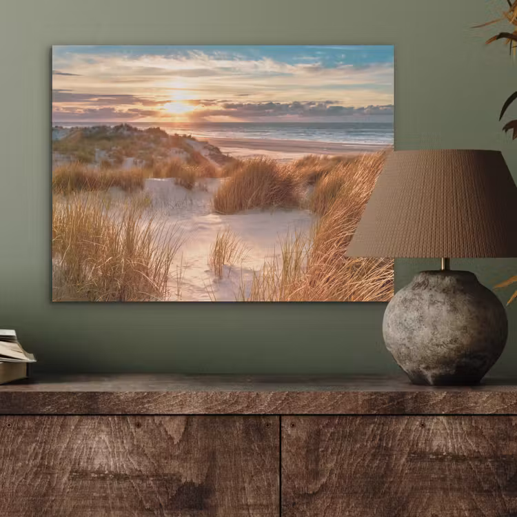 Duin - Planten - Zonsondergang - Strand - Zee PET vilt klein -sfeer2