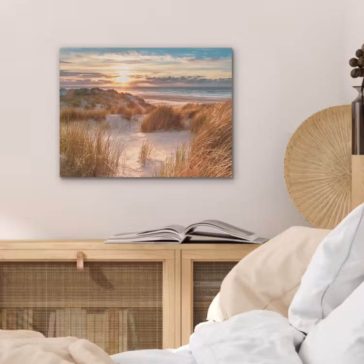Duin - Planten - Zonsondergang - Strand - Zee PET vilt klein -sfeer3