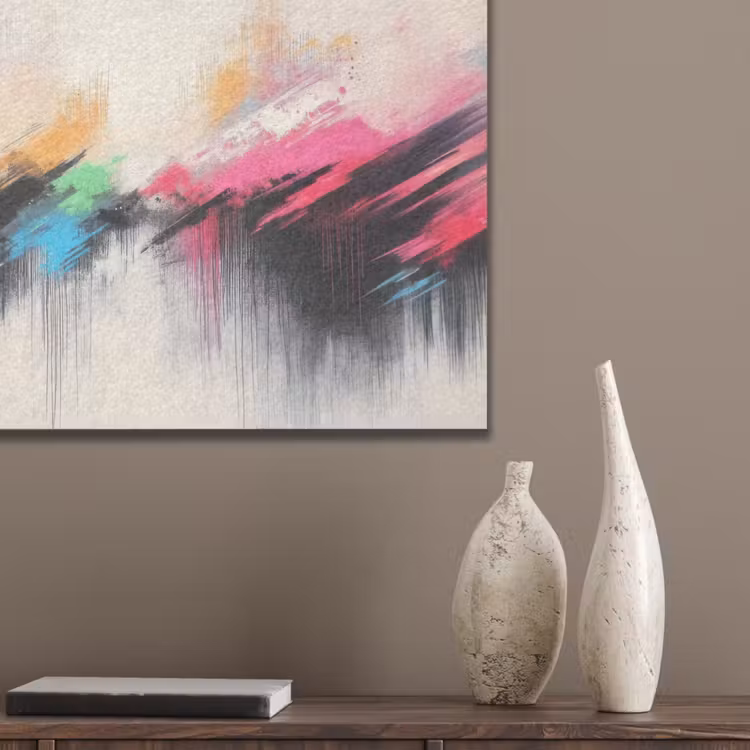 Dynamisch - Abstract - Kleurrijk - Zwart PET vilt klein -sfeer6_closeup