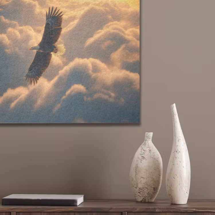 Adelaar - Wolken - Zon PET vilt klein -sfeer6_closeup