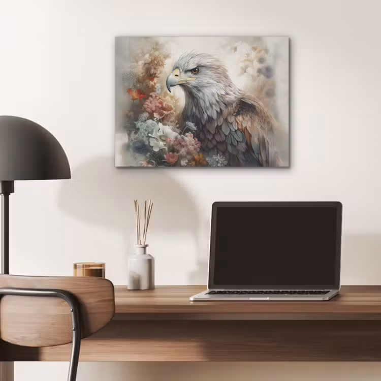 Arend - Adelaar - Vogel - Bloemen - Natuur PET vilt klein -sfeer5