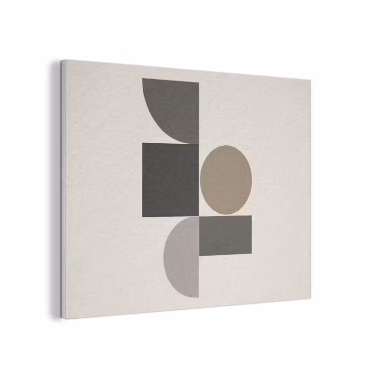 Aardetinten - Abstracte compositie - Eenvoudige vormen PET vilt klein -3d